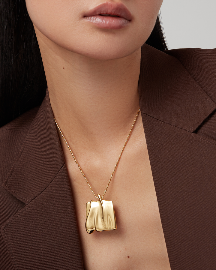 Large Sundra Pendant Necklace - Gold