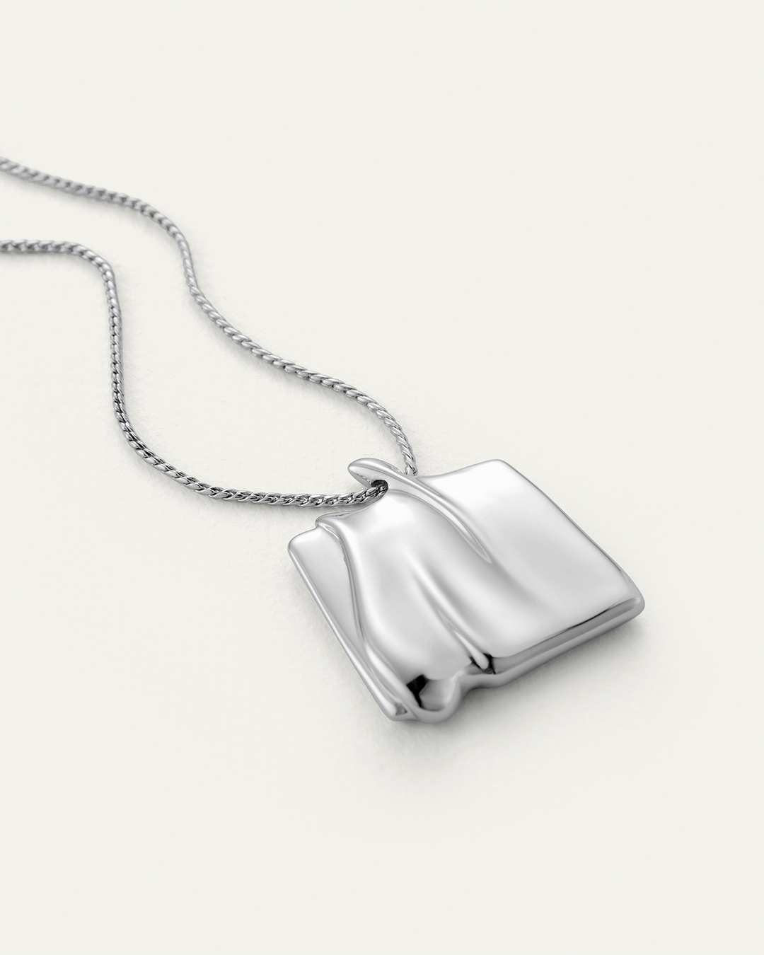 Jenny Bird Large Sundra Pendant Necklace in Silver available at Barbara Katz