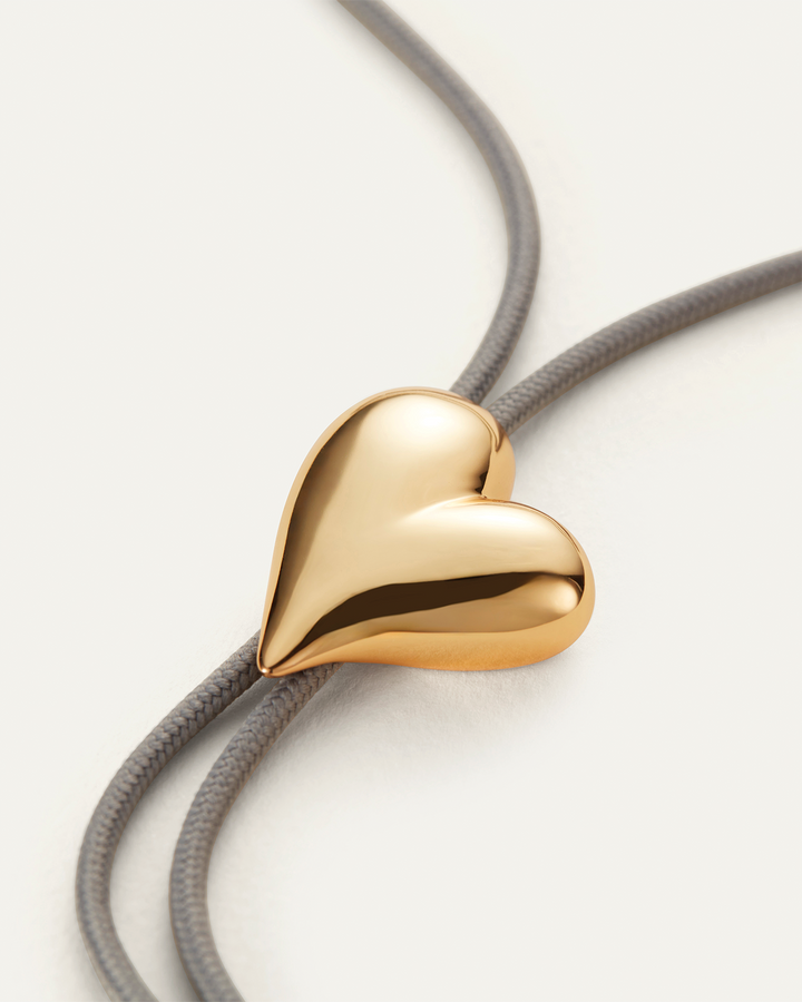 Jenny Bird Art Heart Bolo Tie Necklace in Gold available at Barbara Katz