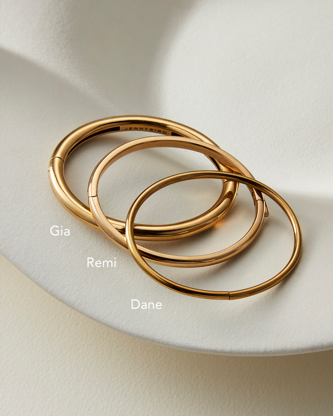 Jenny Bird Gia Bangle, Remi Bangle, Dane Bangle in Gold available at Barbara Katz
