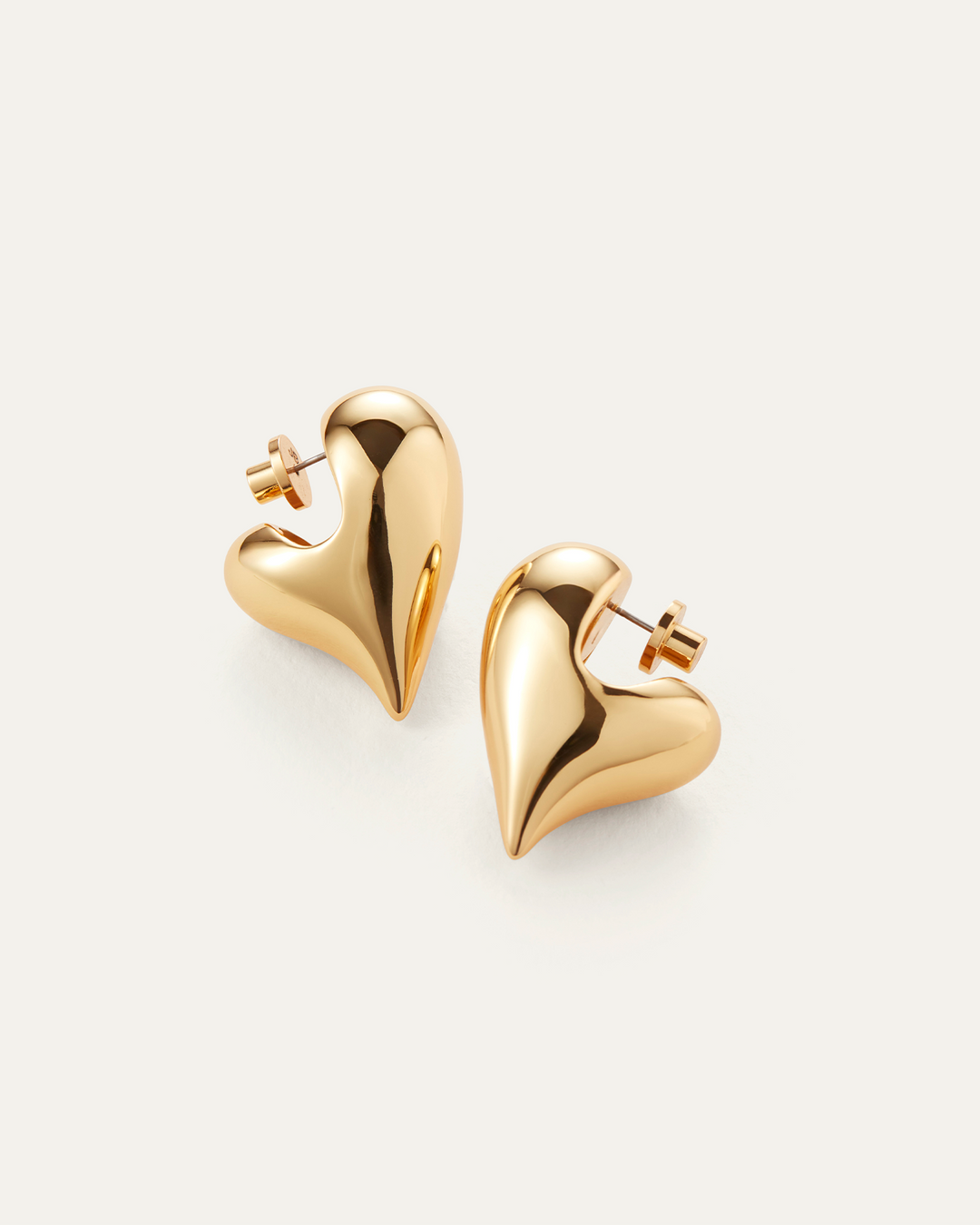 Jenny Bird Art Heart Puff Earrings in Gold available at Barbara Katz