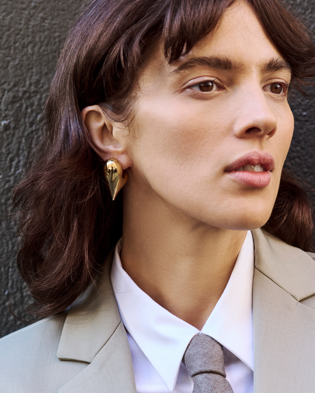 Jenny Bird Art Heart Puff Earrings in Gold available at Barbara Katz