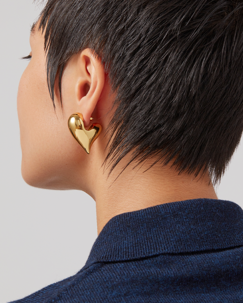 Jenny Bird Art Heart Puff Earrings in Gold available at Barbara Katz