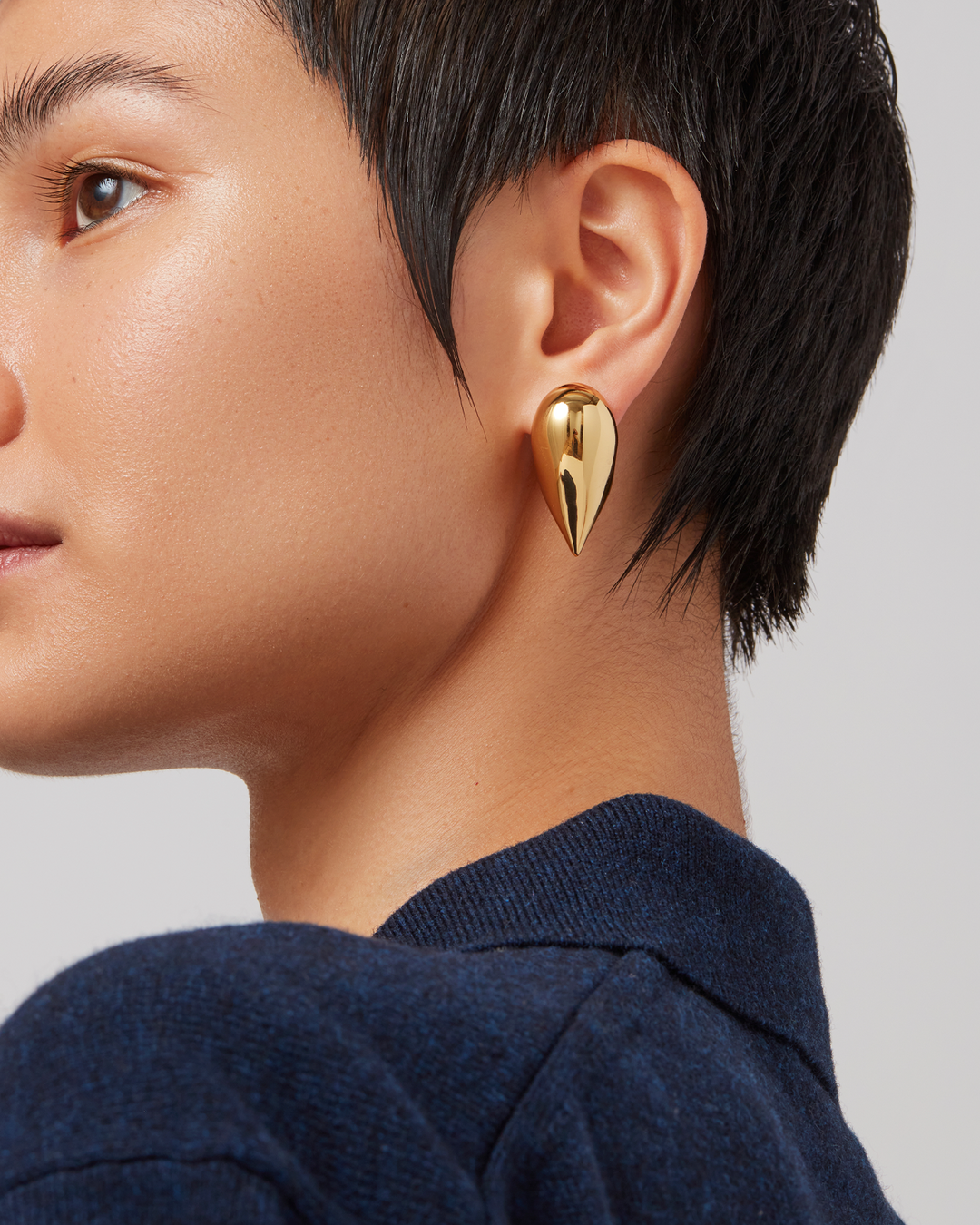 Jenny Bird Art Heart Puff Earrings in Gold available at Barbara Katz