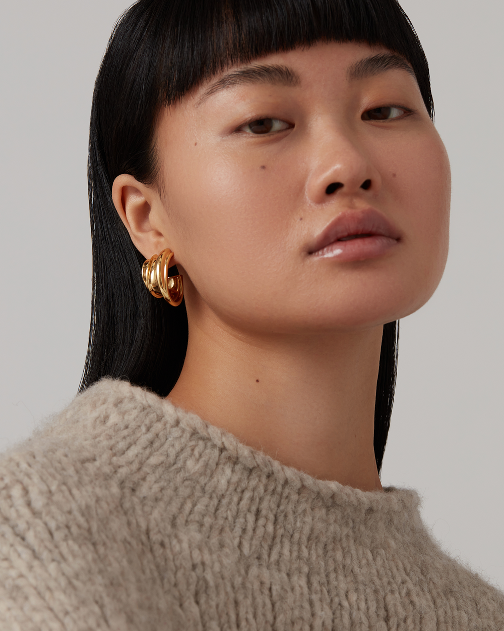 Jenny Bird Leona Hoop Earrings in Gold available at Barbara Katz