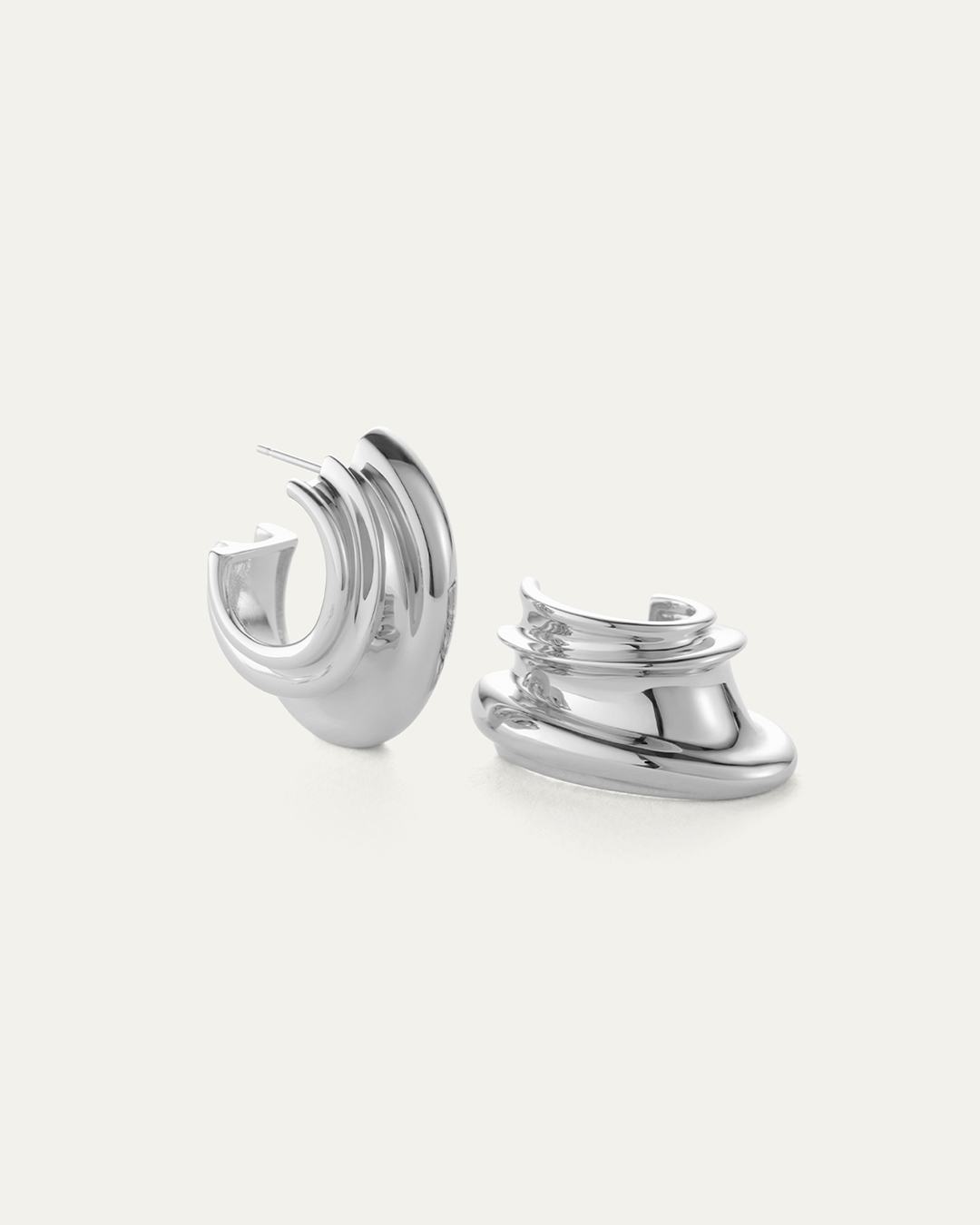 Jenny Bird Leona Hoop Earrings in Silver available at Barbara Katz