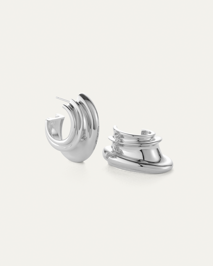 Jenny Bird Leona Hoop Earrings in Silver available at Barbara Katz