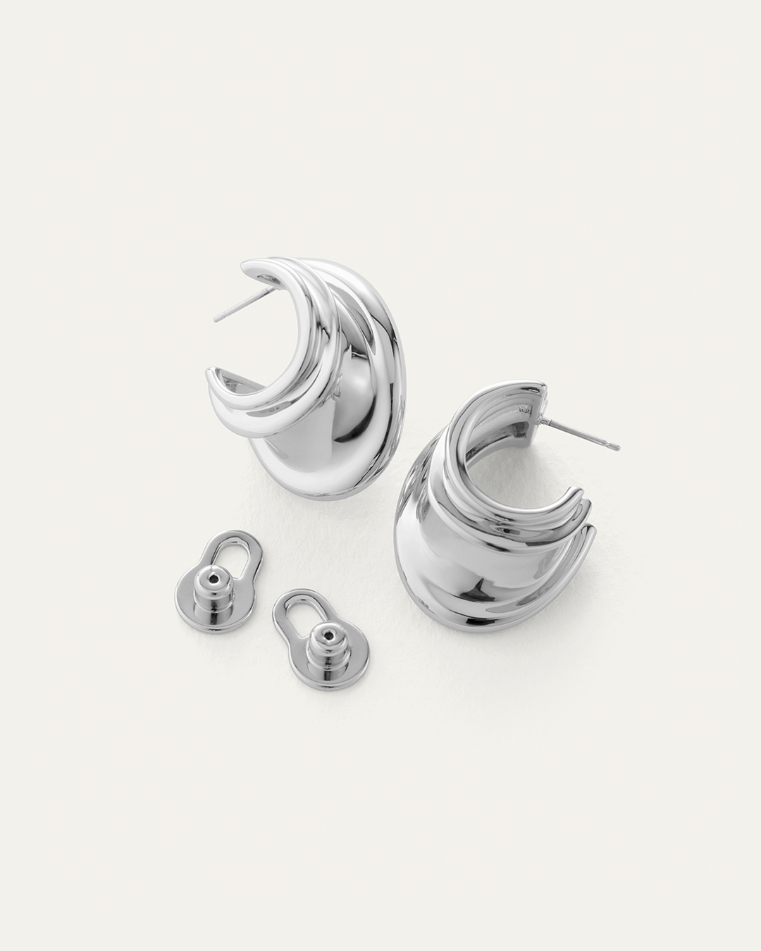 Jenny Bird Leona Hoop Earrings in Silver available at Barbara Katz