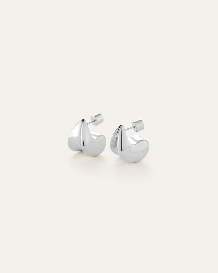 Jenny Bird Small Paige Puff Earrings in Silver available at Barbara Katz