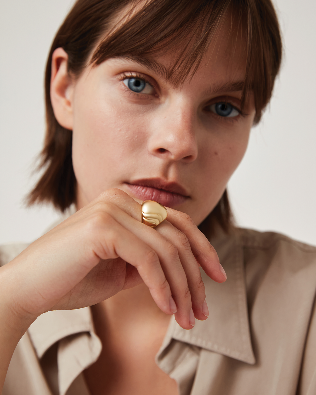 Jenny Bird Nelle Ring 7" in Gold available at Barbara Katz