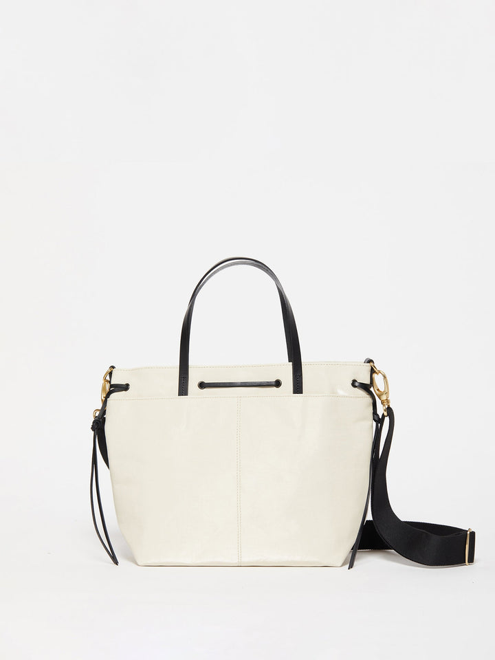 Jack Gomme Emy Linen Tote Bag in Crema available at Barbara Katz