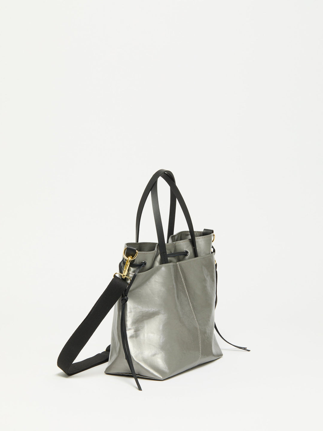 Jack Gomme Emy Linen Tote Bag in Silver available at Barbara Katz