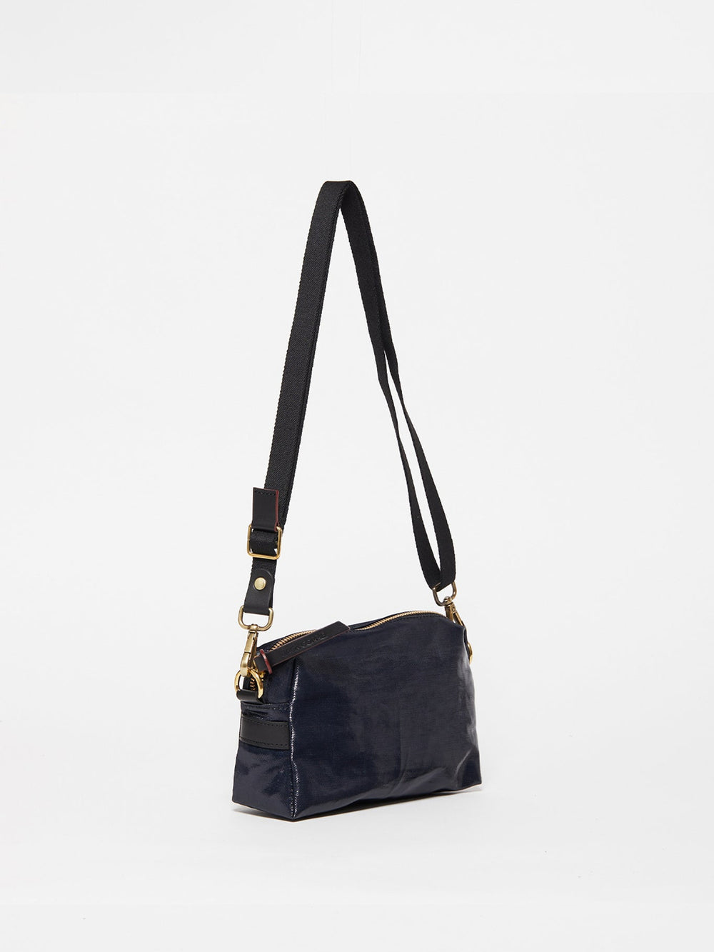 Jack Gomme Mini Linen Shoulder Bag in Deep available at Barbara Katz