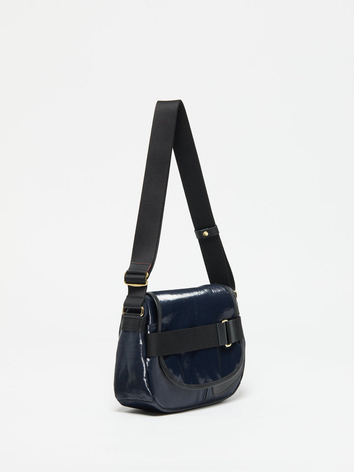Jack Gomme Petit Gaby Linen Shoulder Bag in Deep available at Barbara Katz