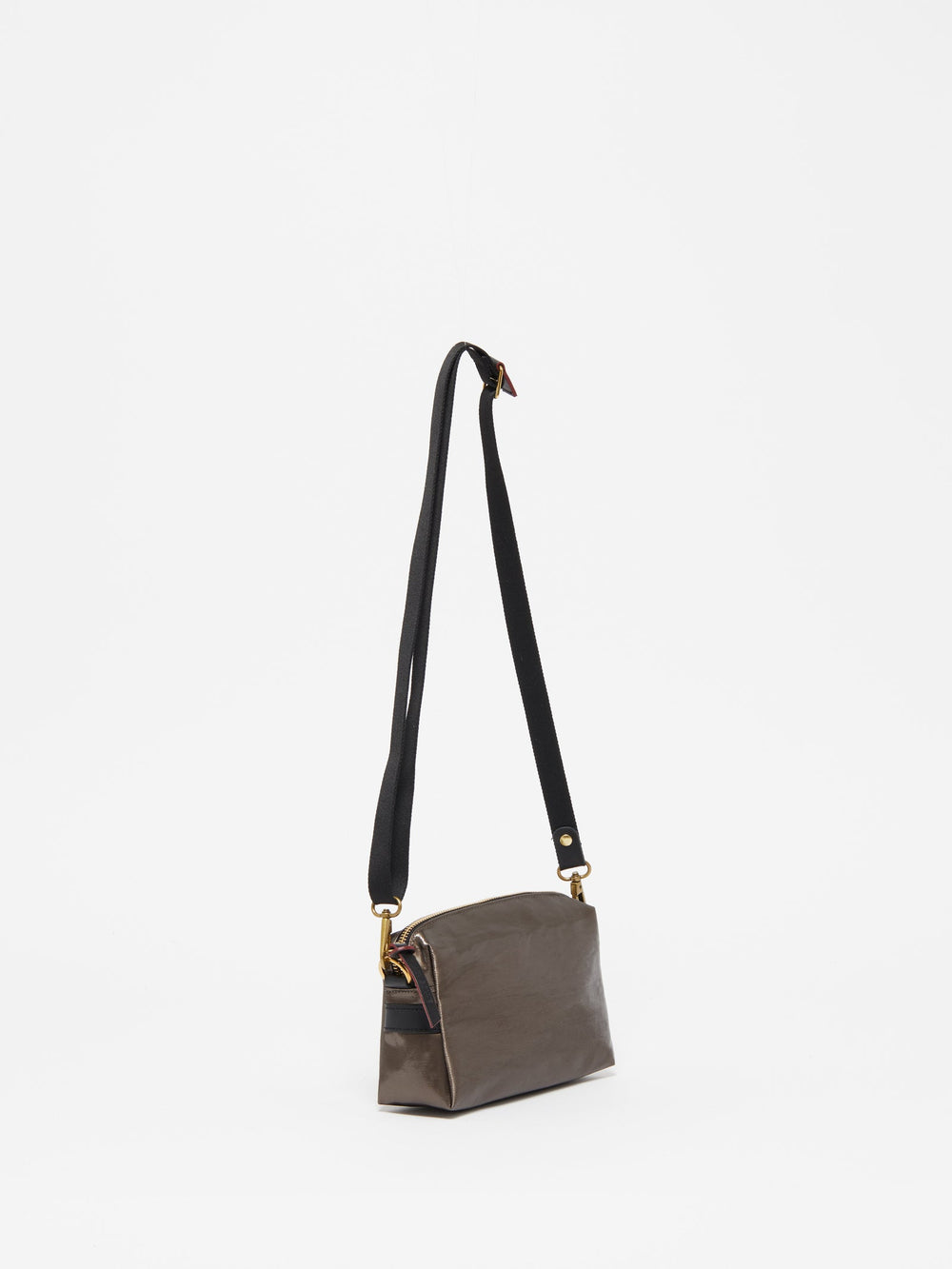 Jack Gomme Mini Lin Crossbody Bag in Chestnut available at Barbara Katz