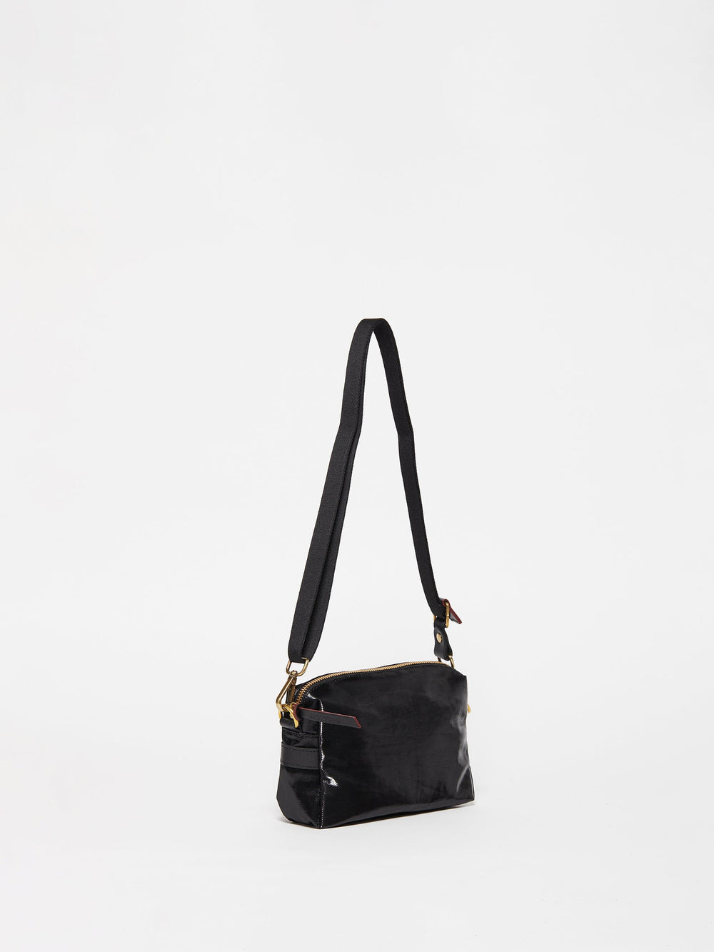 Jack Gomme Mini Lin Crossbody Bag in Black available at Barbara Katz
