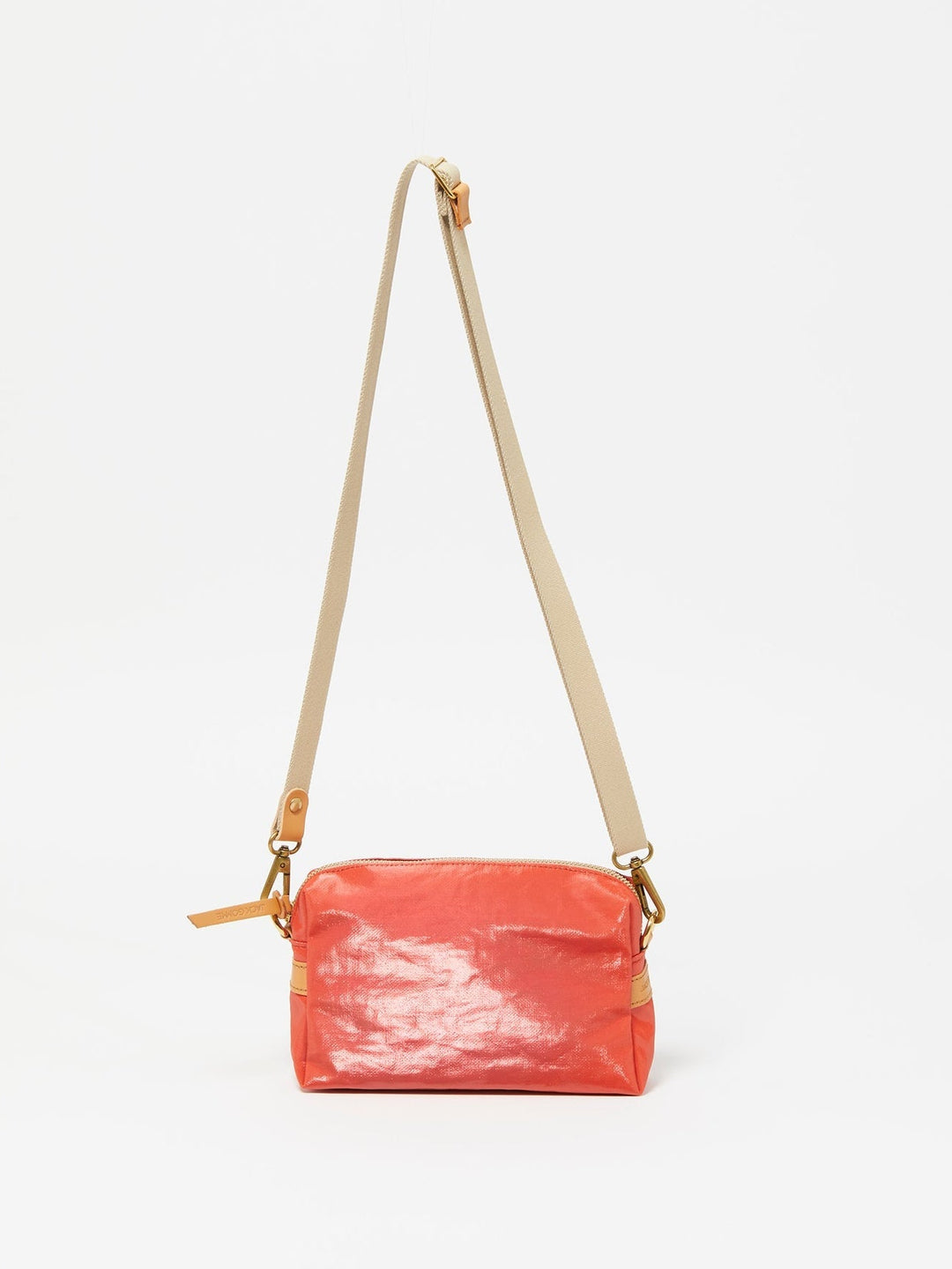 Jack Gomme Mini Linen Shoulder Bag in Tomato available at Barbara Katz