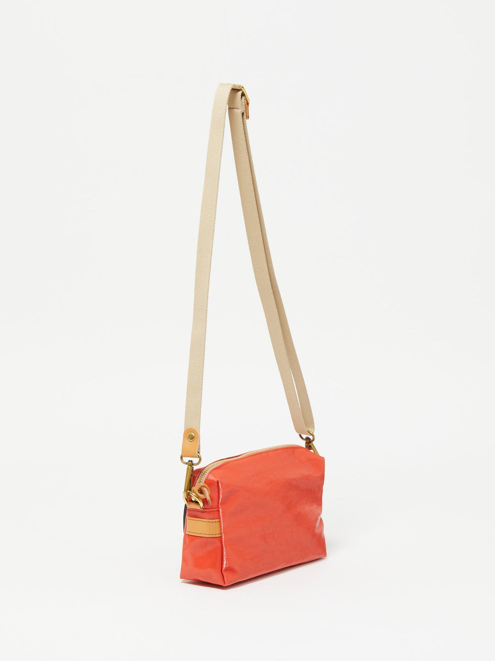 Jack Gomme Mini Linen Shoulder Bag in Tomato available at Barbara Katz