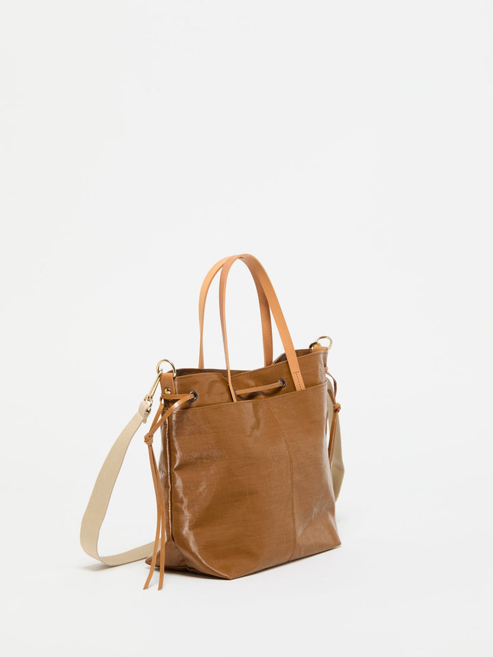 Jack Gomme Emy Linen Tote Bag in Havana available at Barbara Katz