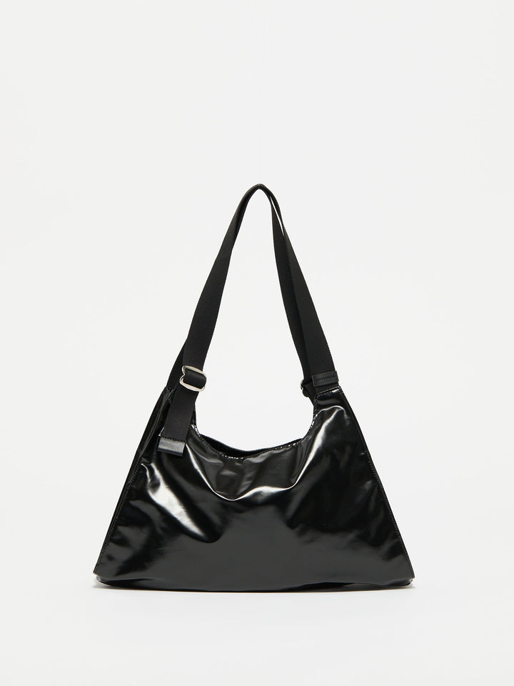 Jack Gomme Lebag Light Handbag in Shiny Noir available at Barbara Katz
