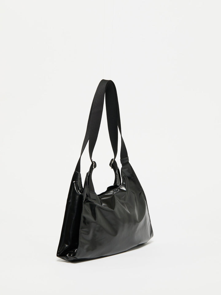 Jack Gomme Lebag Light Handbag in Shiny Noir available at Barbara Katz