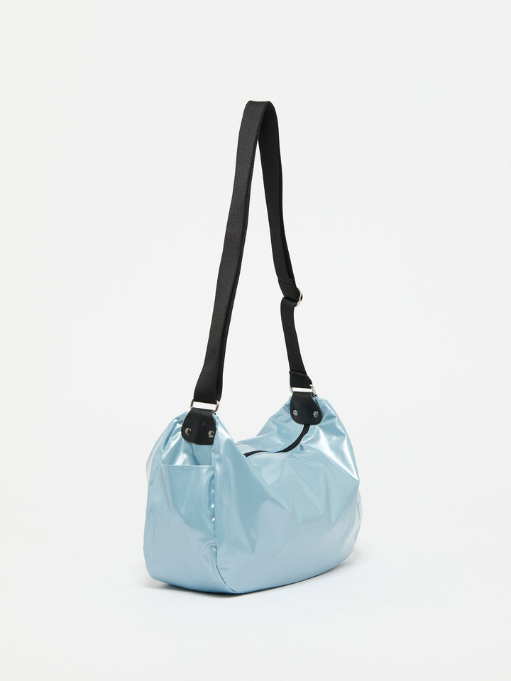 Jack Gomme Liris Light Original Shoulder Bag in Shiny Ciel available at Barbara Katz