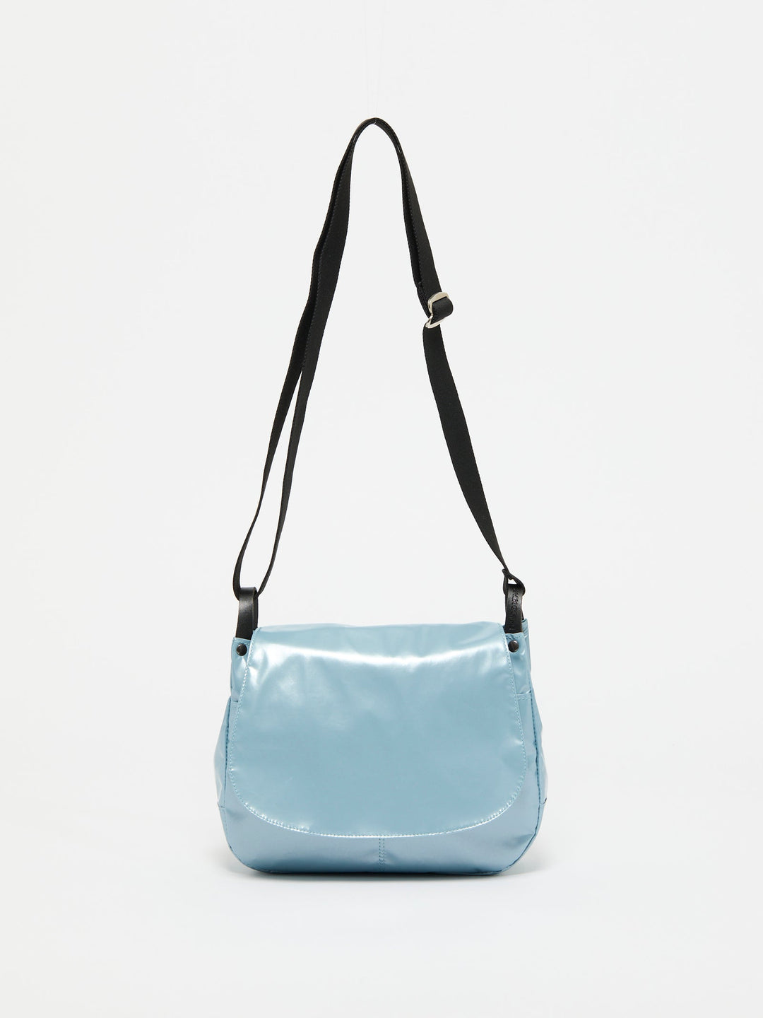 Jack Gomme Nico Light Shoulder Bag in Shiny Ciel available at Barbara Katz