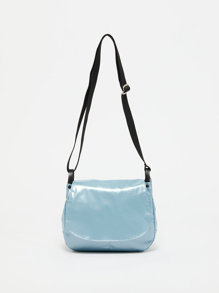 Jack Gomme Nico Light Shoulder Bag in Shiny Ciel available at Barbara Katz
