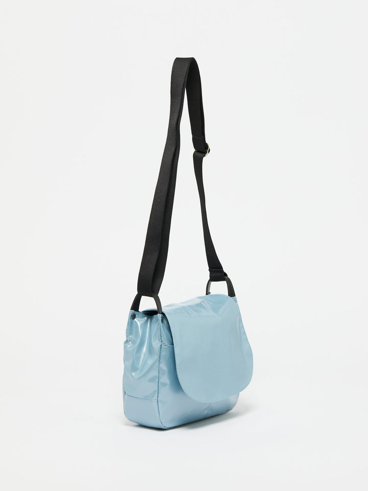 Jack Gomme Nico Light Shoulder Bag in Shiny Ciel available at Barbara Katz