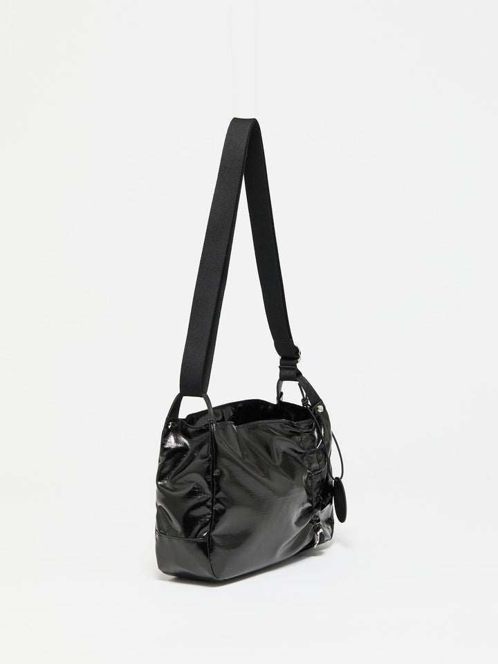 Jack Gomme Pio Light Aqua Shoulder Bag in Noir available at Barbara Katz
