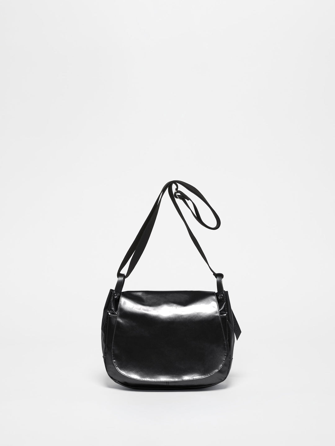 Jack Gomme Nico Light Shoulder Bag in Shiny Noir available at Barbara Katz