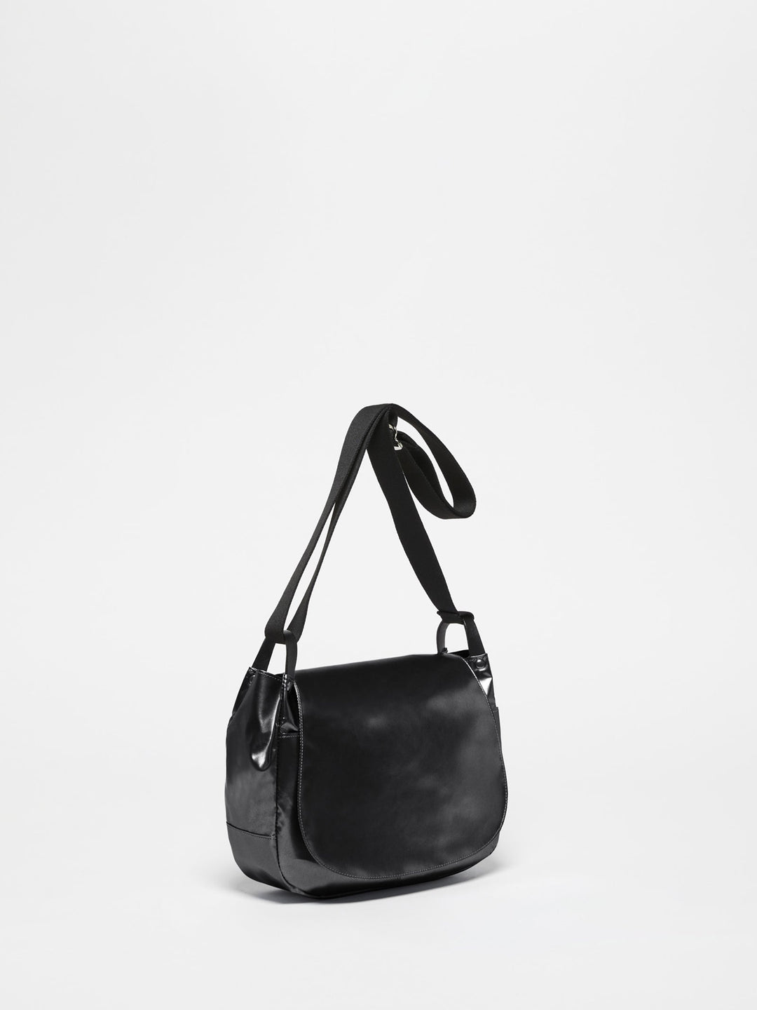 Jack Gomme Nico Light Shoulder Bag in Shiny Noir available at Barbara Katz