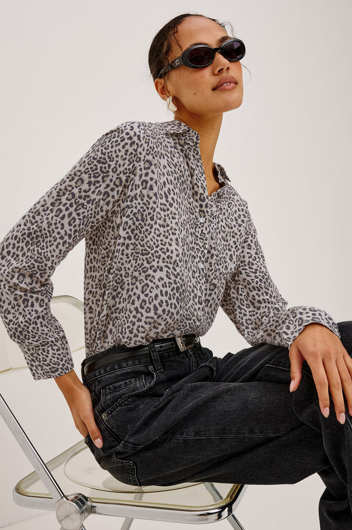 Rails Josephine Shirt in Ecru Cheetah available at Barbara Katz