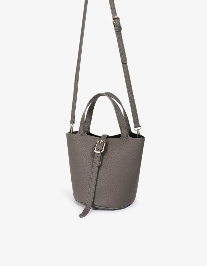 Remi/Reid Joya Mini Bucket Bag in Dark Grey available at Barbara Katz