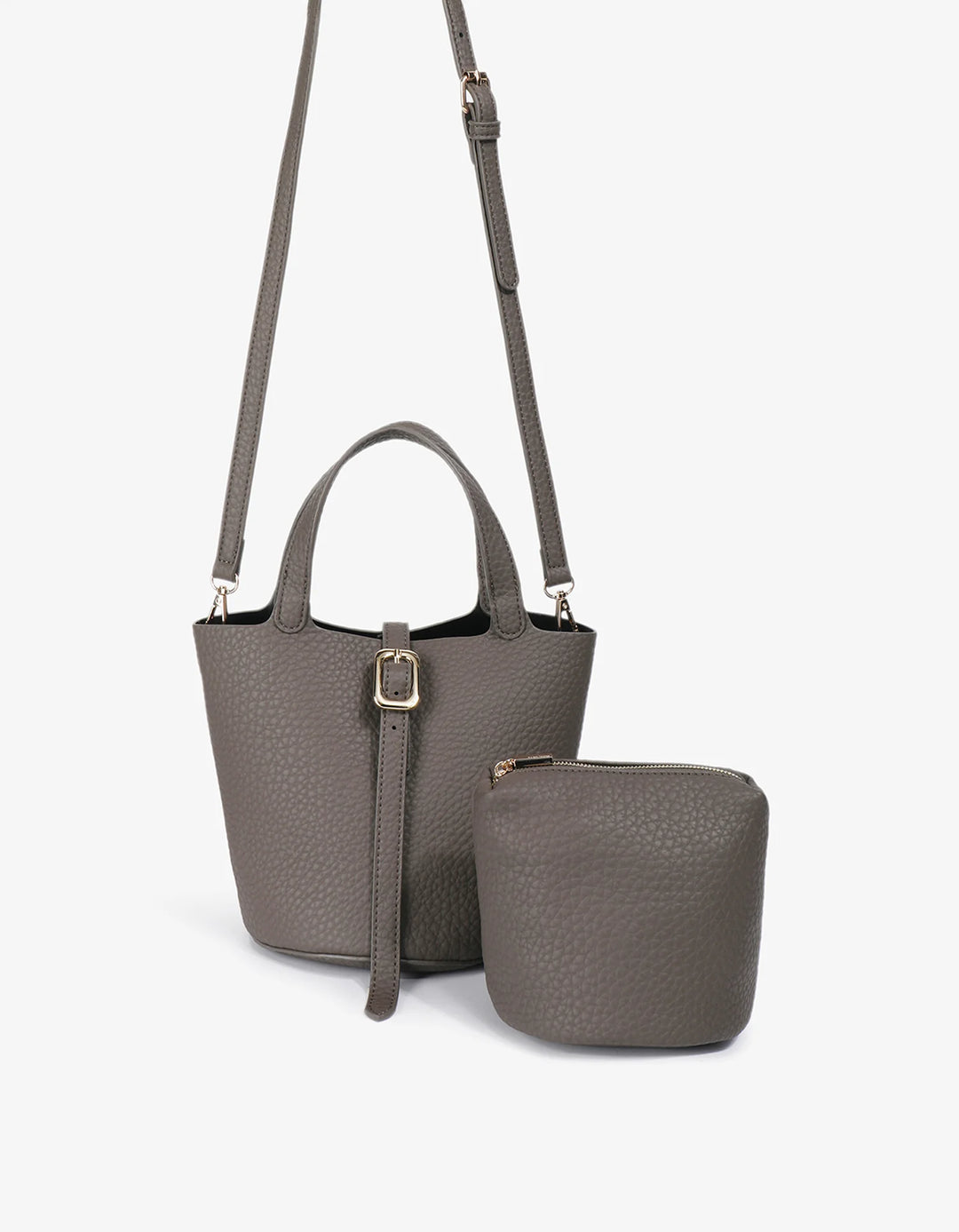 Remi/Reid Joya Mini Bucket Bag in Dark Grey available at Barbara Katz