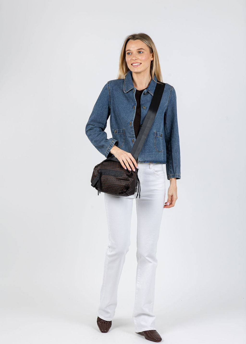 J Society Peter Pan Collar Denim Jacket in Blue available at Barbara Katz
