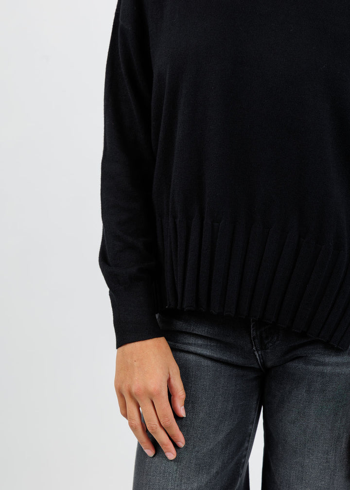 J Society Pleated Sweater in Black available at Barbara Katz