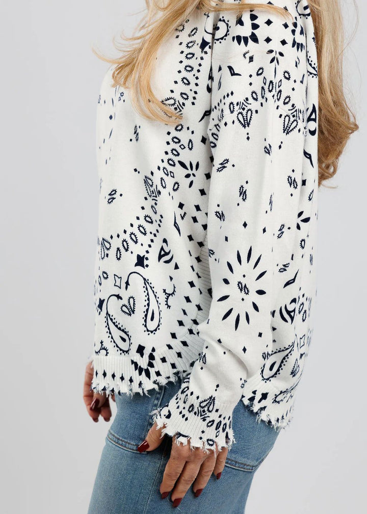J Society Bandana Sweater in Oat available at Barbara Katz