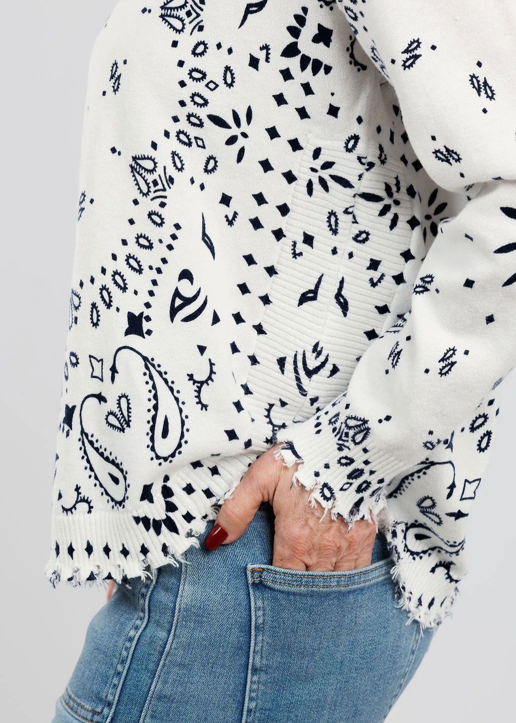 J Society Bandana Sweater in Oat available at Barbara Katz