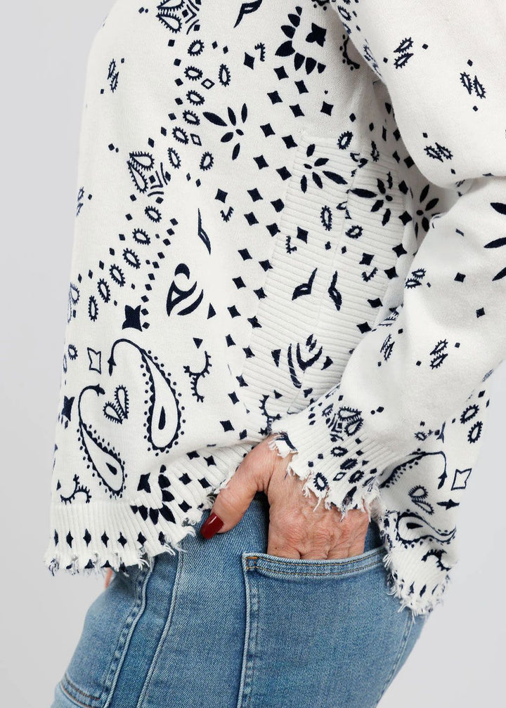 J Society Bandana Sweater in Oat available at Barbara Katz