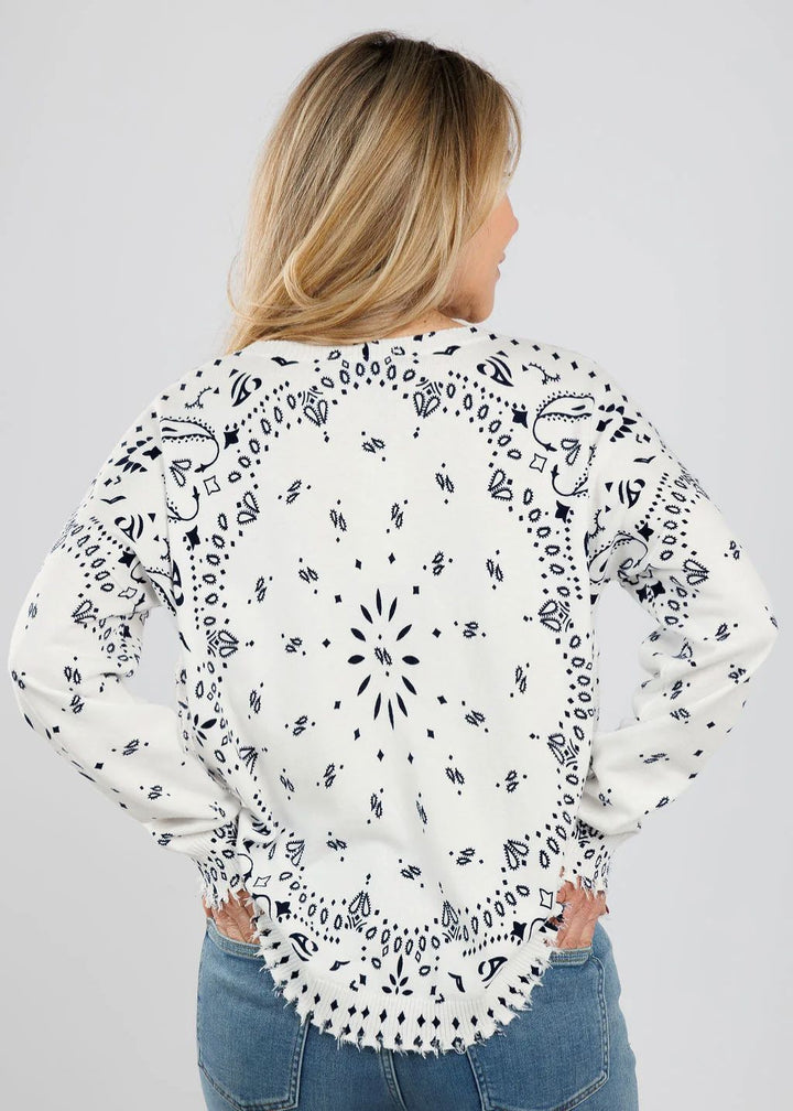 J Society Bandana Sweater in Oat available at Barbara Katz