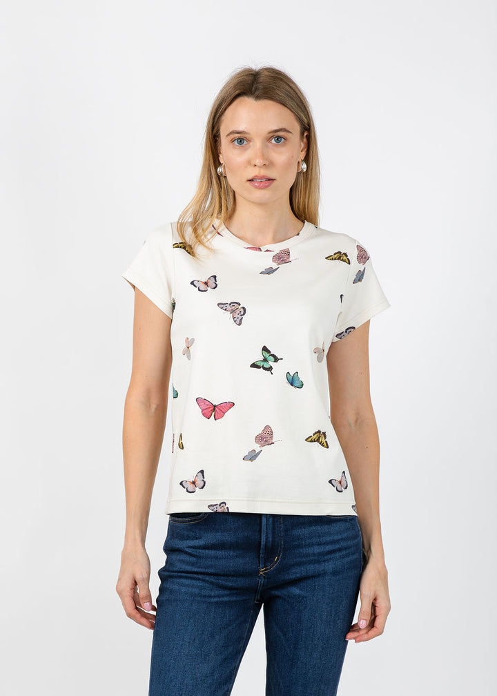 J Society Butterfly Tee in Cream available at Barbara Katz