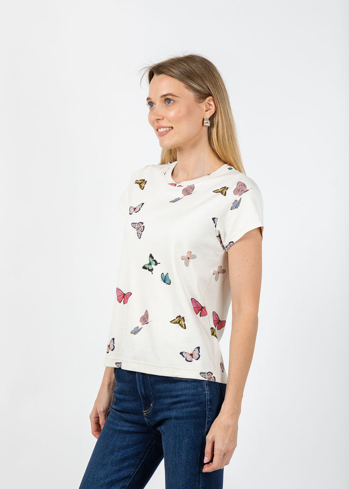 J Society Butterfly Tee in Cream available at Barbara Katz