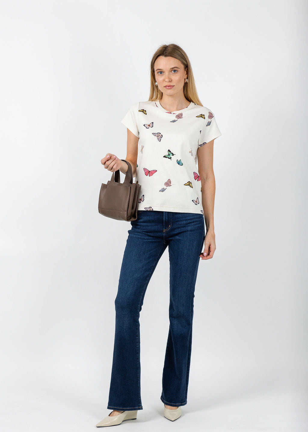J Society Butterfly Tee in Cream available at Barbara Katz