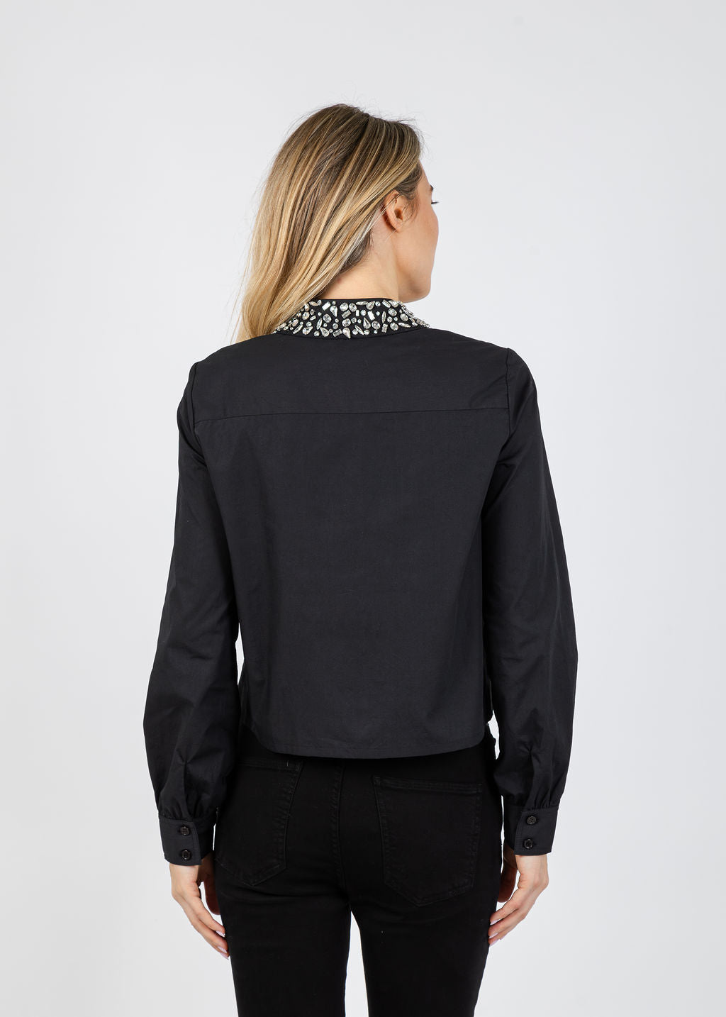 J Society Crystal Shirt in Black available at Barbara Katz