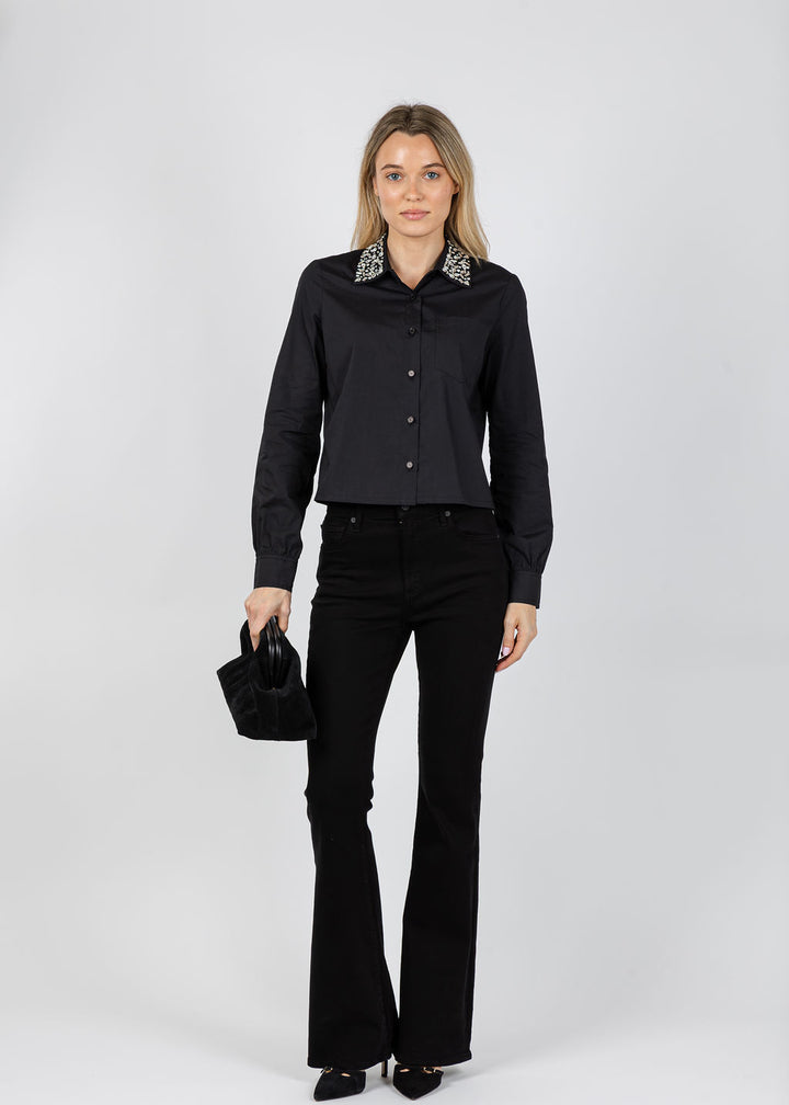 J Society Crystal Shirt in Black available at Barbara Katz