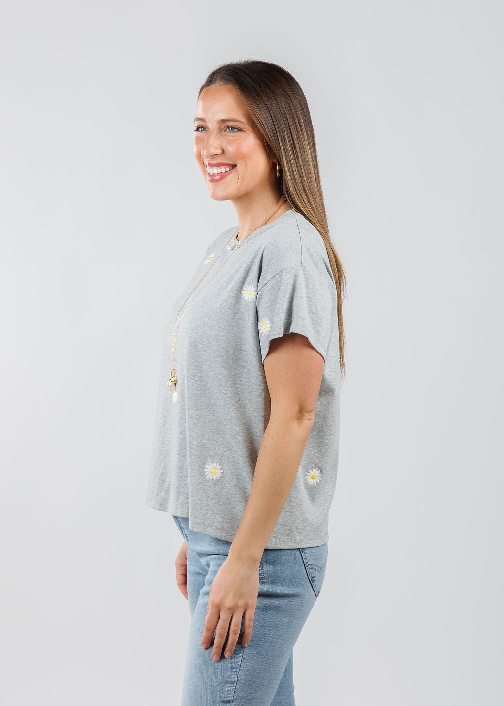 J Society Daisy Tee in Heather available at Barbara Katz