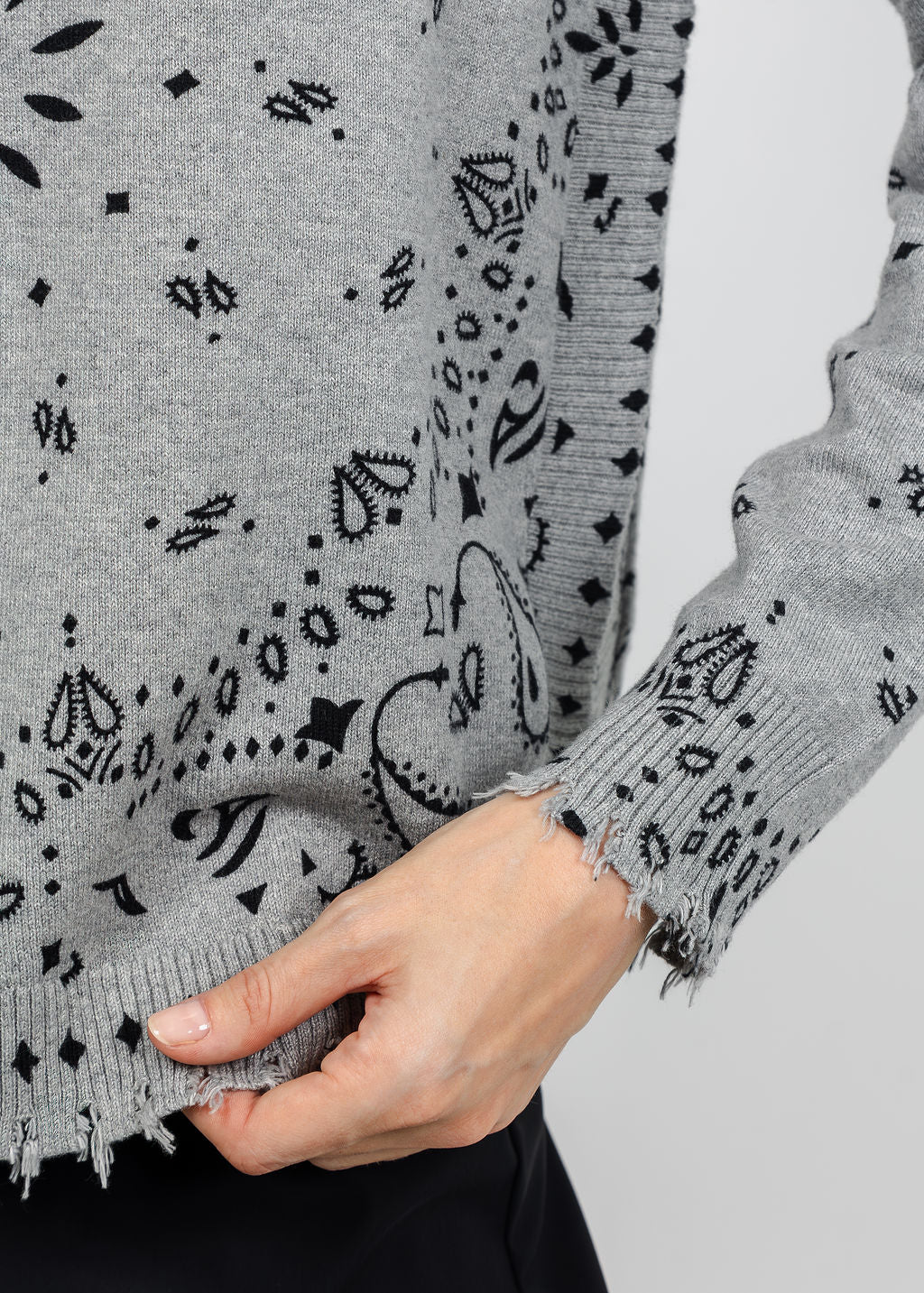 J Society Denim Collar Bandana Top in Heather available at Barbara Katz