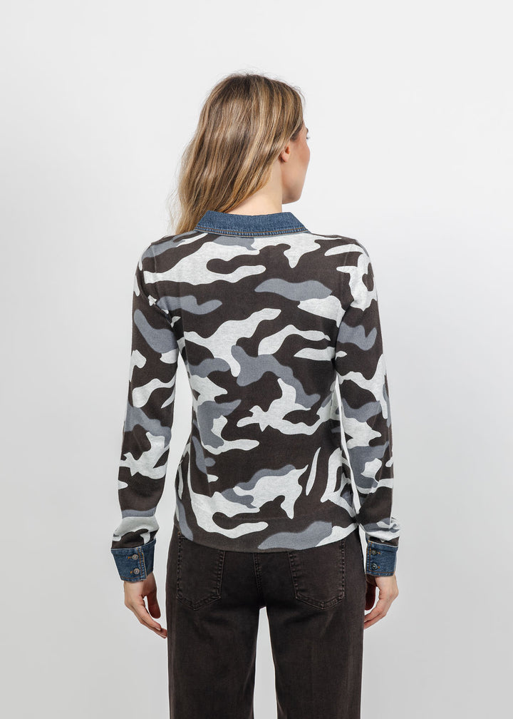 J Society Denim Pocket Shirt in Silver available at Barbara Katz