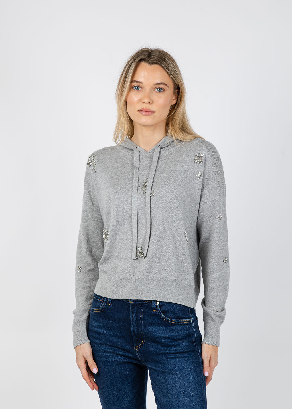 J Society Ember Brooch Hoodie in Heather available at Barbara Katz